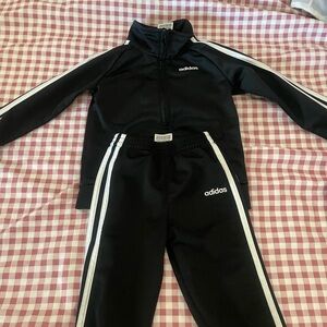 adidas Kids Black and White Track Set